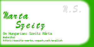 marta szeitz business card