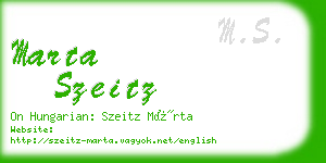 marta szeitz business card